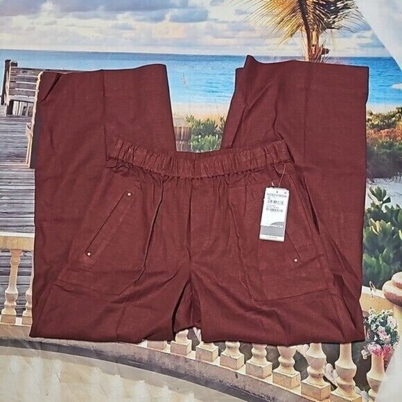 Wit & Wisdom Pants - Wit & Wisdom Burgundy High Rise Pants Size Petite Small NWT